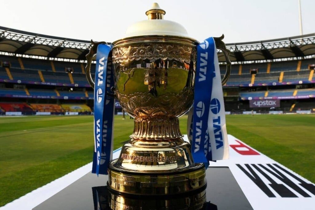 The coveted IPL trophy stands tall on the field, ready to be claimed by the champions of the IPL 2024 playoffs, as teams gear up for an intense battle in Ahmedabad and Chennai.
