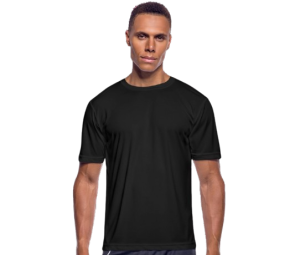 Men moisture wicking performance t-shirt in blue.