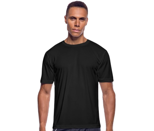 Men moisture wicking performance t-shirt in blue.