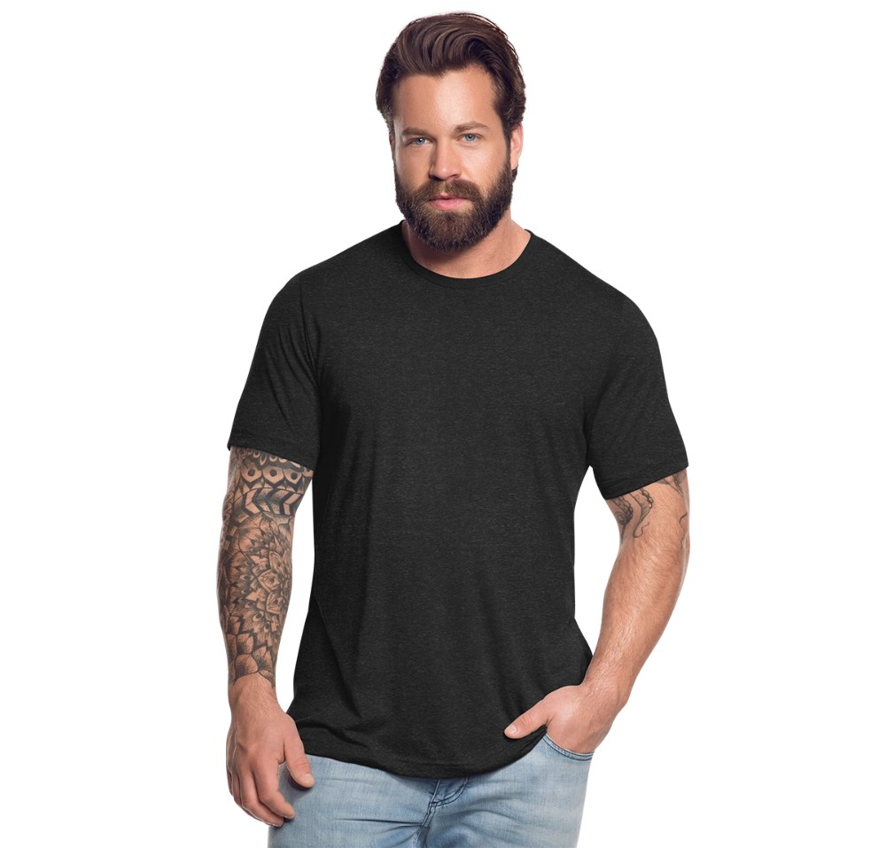 Soft and stylish unisex tri-blend t-shirts on display